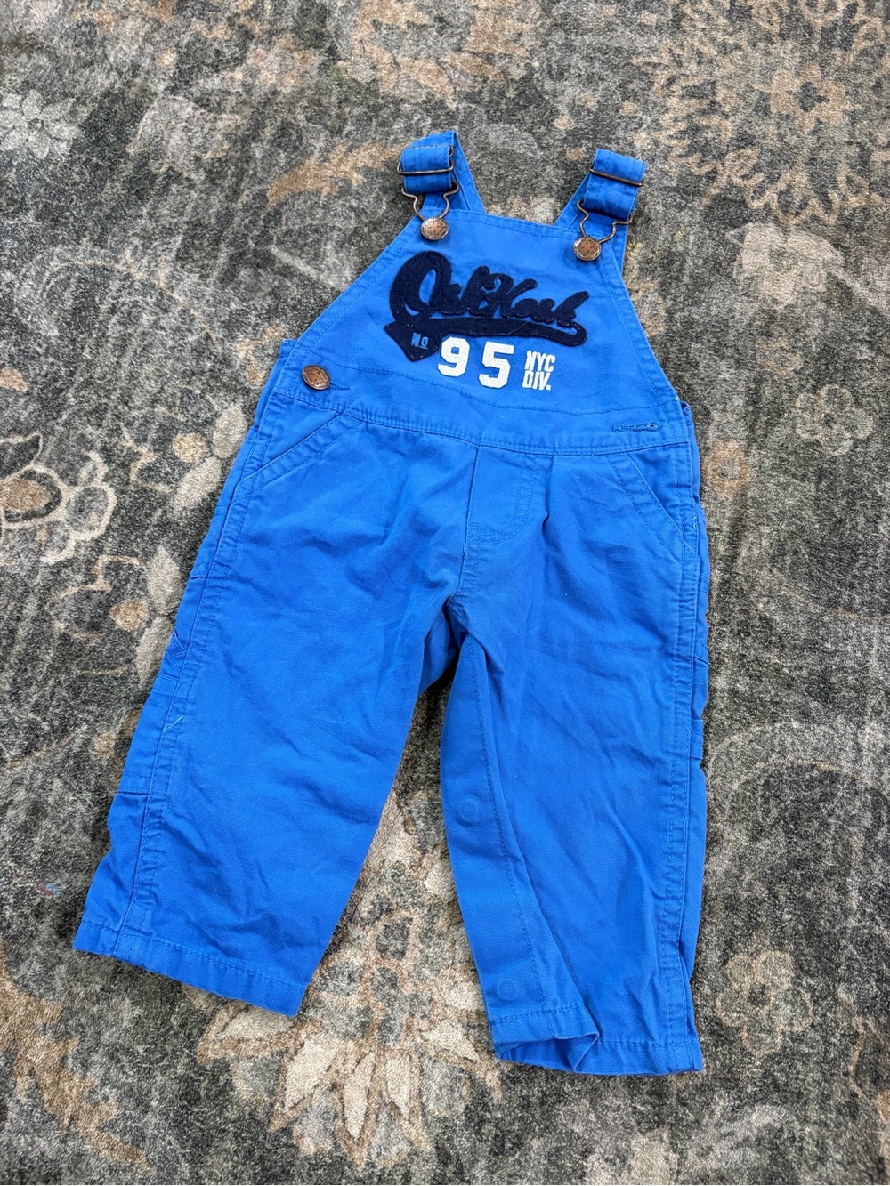 OshKosh B'gosh Royal Blue Kids Overalls with '95' Patch